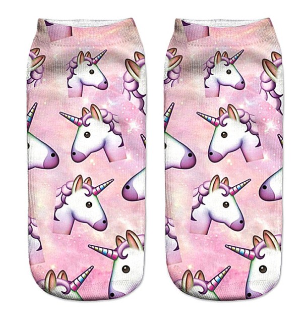 Calcetines tobilleros niña con unicornios 1