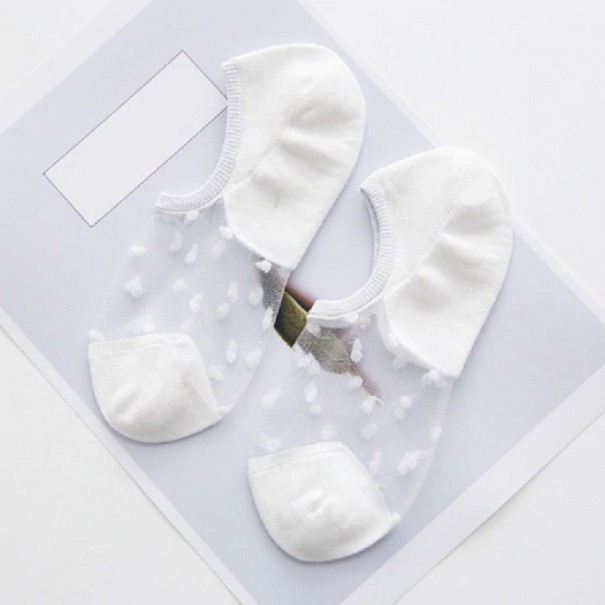 Calcetines transparentes de mujer hasta el tobillo A1047 blanco