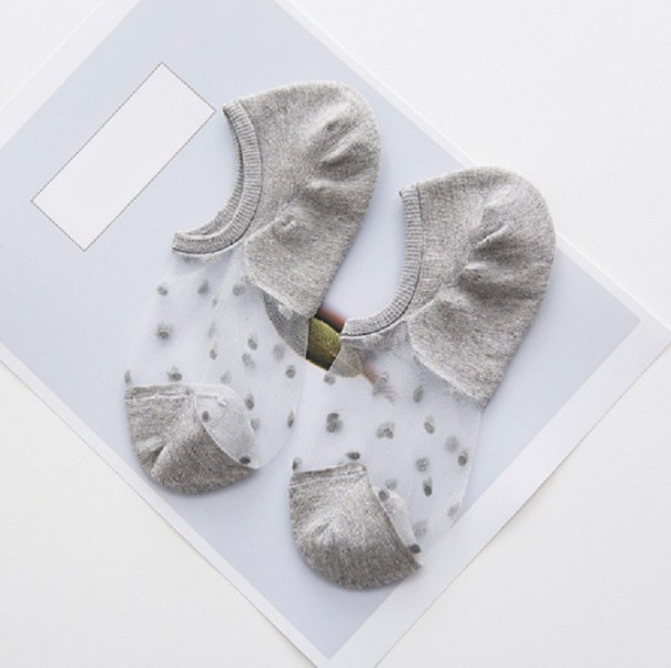 Calcetines transparentes de mujer hasta el tobillo A1047 gris