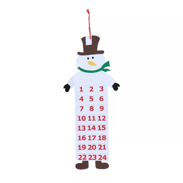 Calendar de advent suspendat 79 x 21 cm alb