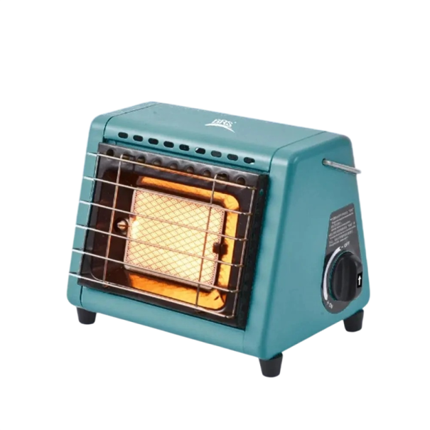 Calentador de gas para turistas 1500 W Consumo 108 g/h Propano radiante Metálico Monocromático Calefacción portátil para camping en la naturaleza azul