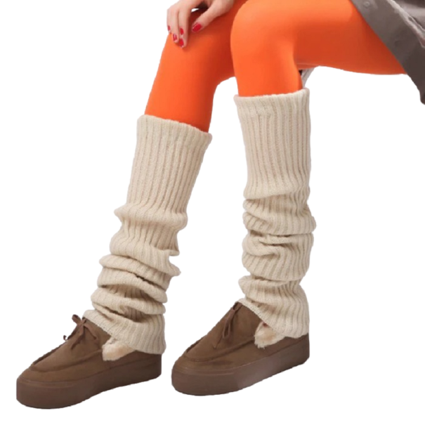 Calentadores de piernas de mujer 70 cm Beige