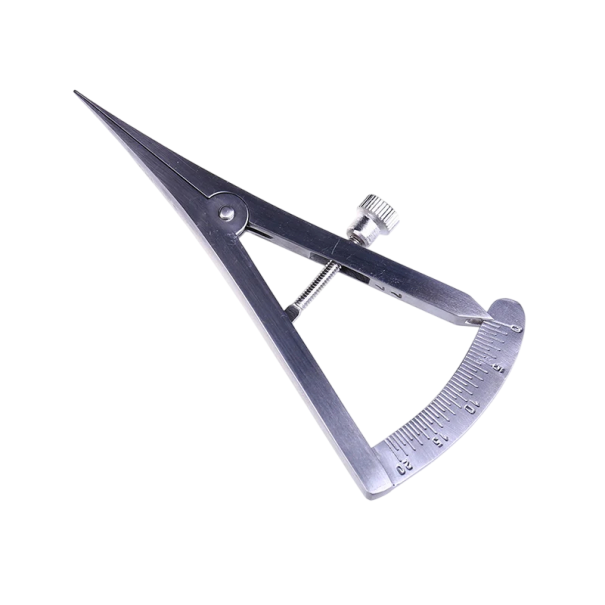 Calibre dentaire chirurgical 8,5 cm Droit 0–20 degrés Acier inoxydable Échelle double face Support corona endodontique 1