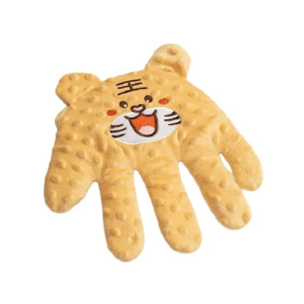 Calming Children's Pillow 26 x 24 cm Sleeping Aid Yellow Tiger Pressure Palm Remote Control Cotton Polyester Toddler Helper 1