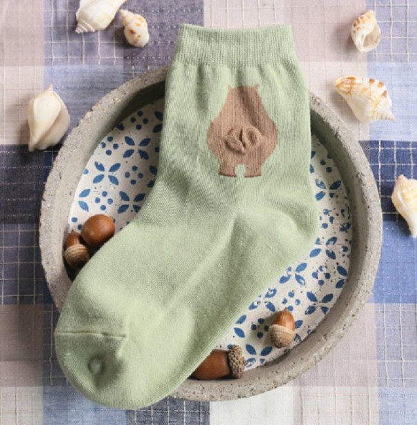 Calze da donna con animali verde