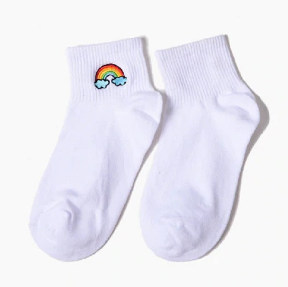 Calze da donna con arcobaleno bianco