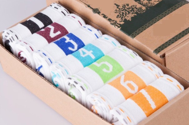 Calze da uomo Giorni della settimana - 7 paia bianco