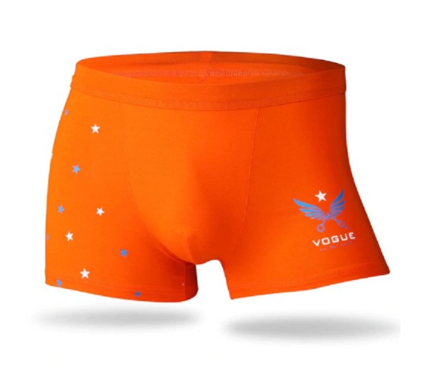Calzoncillos tipo bóxer para hombre con estrellas naranja S