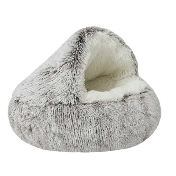 Cama de peluche para gatos 50 x 50 cm marrón