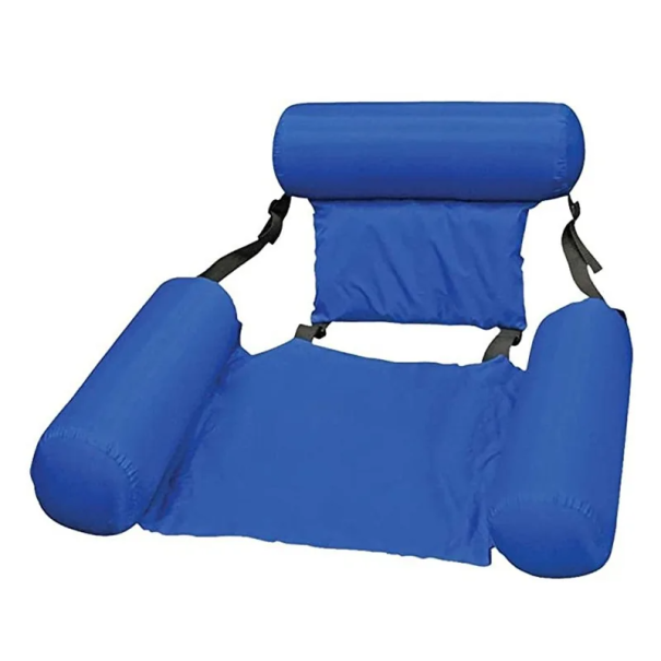Cama de posicionamiento inflable con reposacabezas y reposabrazos Posición ajustable Correas de fijación Relajación cómoda en la espalda azul oscuro