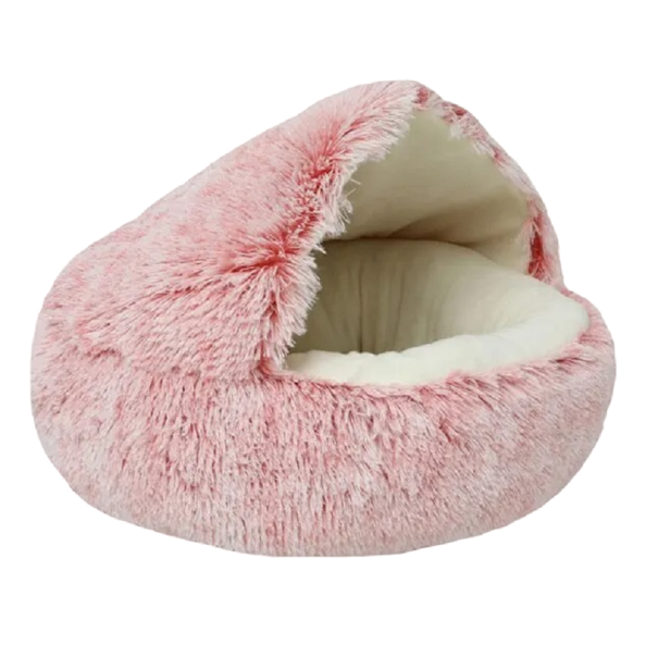 Cama felpuda para gatos 40 x 40 cm rosa