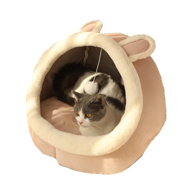 Cama para gatos antideslizante con juguete 31 x 30 x 28 cm 1