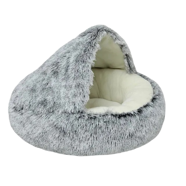 Cama peluda para gatos 40 x 40 cm gris