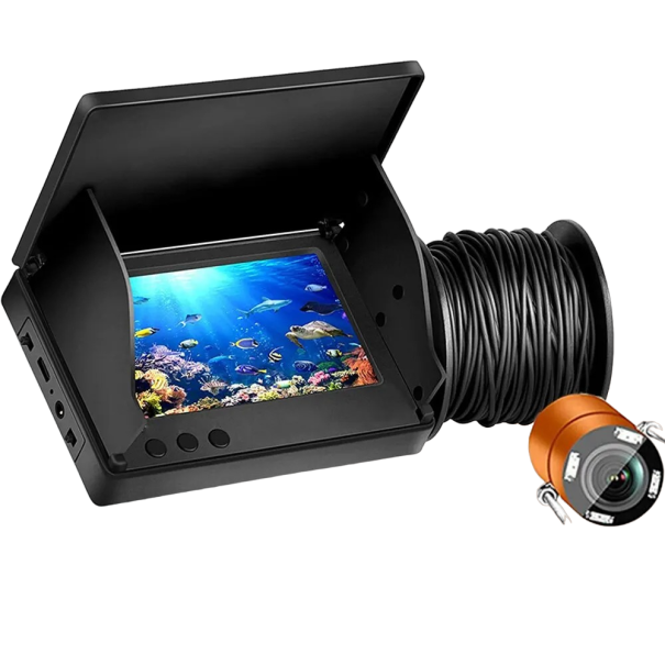 Cámara acuática con pantalla LCD de 4,3 pulgadas Cámara impermeable IPS 1080P con visión nocturna Cable de 20 metros 1