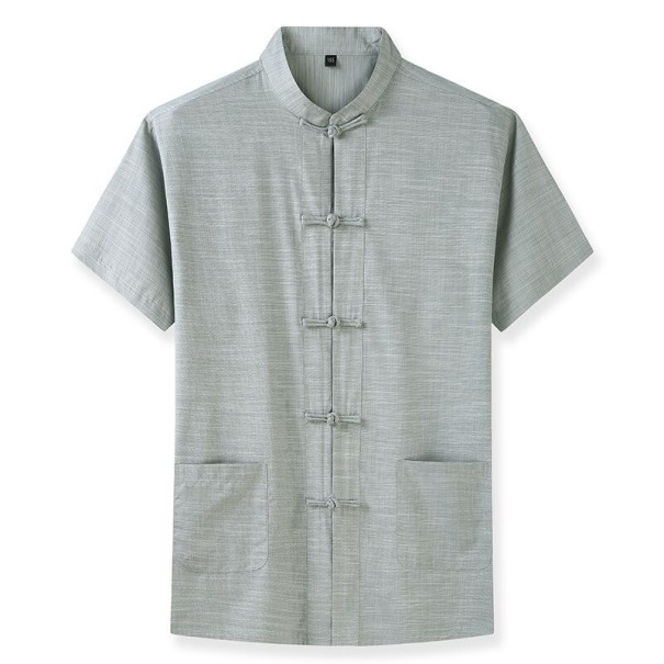 Cămașă bărbătească cu mâneci scurte F573 verde 6XL