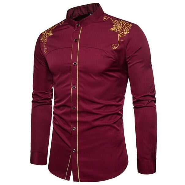 Cămașă bărbați F786 burgundy XXL