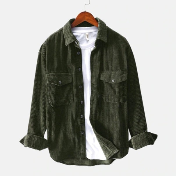 Cămașă de bărbați F462 verde armată XXL