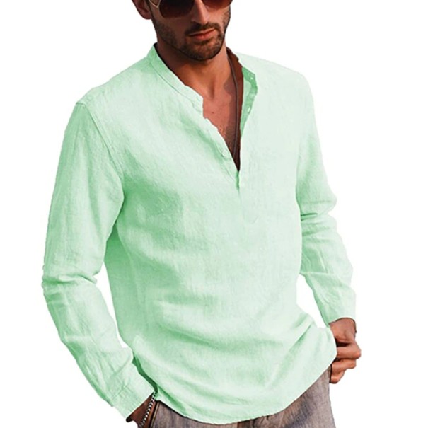 Cămașă de bărbați F489 verde deschis M