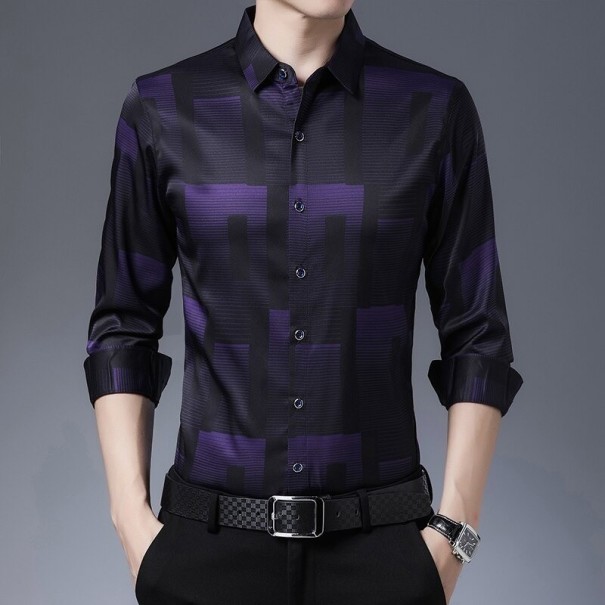 Cămașă de bărbați F523 violet M