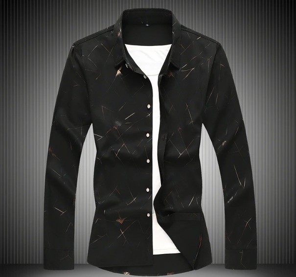 Cămașă de bărbați F806 negru 3XL