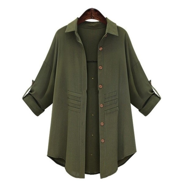 Cămașă de damă P2219 verde armată M