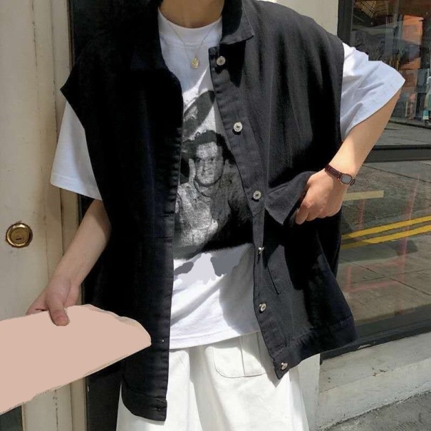 Cămașă din denim de damă P2143 negru XL