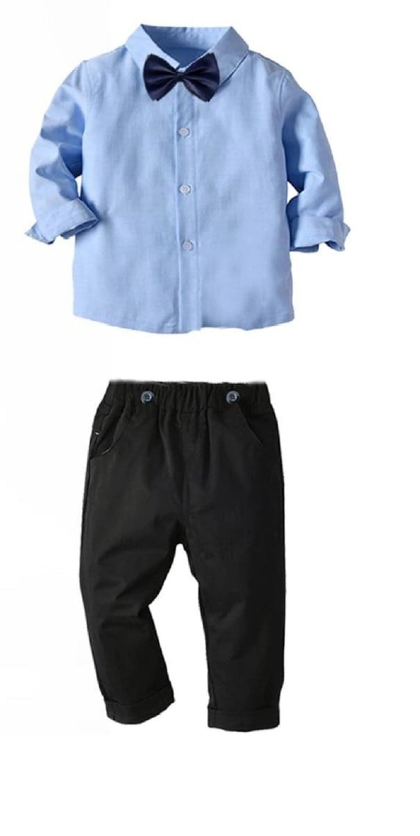 Cămașă și pantaloni pentru băieți negru 9-12 luni