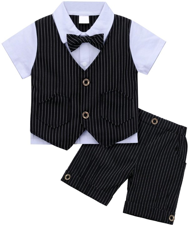 Cămașă și pantaloni scurți pentru băieți negru 12-18 luni