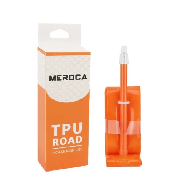 Camera d'aria ultraleggera in TPU 700×23C–32C con valvola francese da 80 mm per biciclette da strada con cerchi alti 71 cm arancione