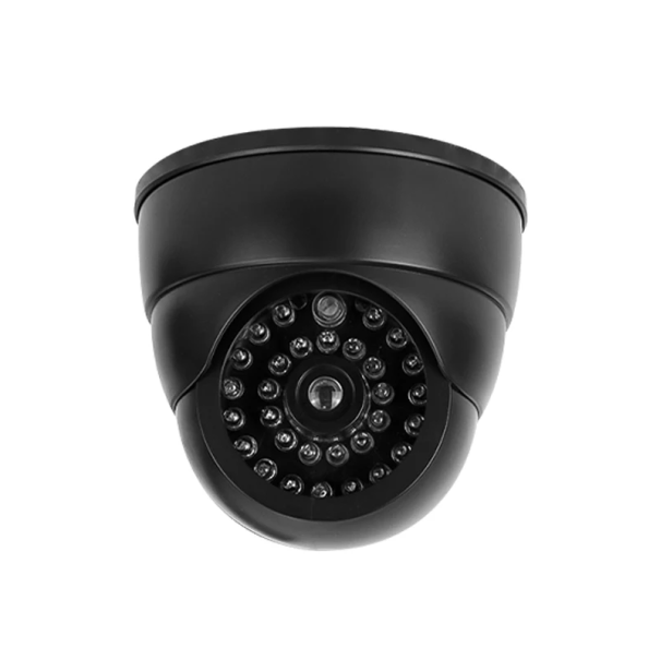 Cameră de securitate falsă CCD cu LED roșu intermitent, sistem de simulare a camerei, antifurt, securitate pentru acasă și birou negru