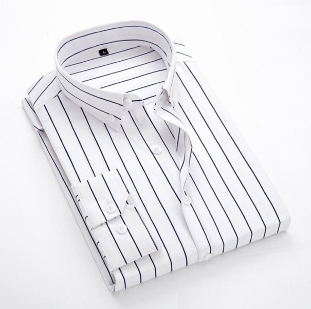 Camicia a righe da uomo F667 bianco XS