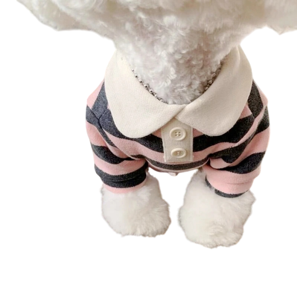 Camicia alla moda per cani piccoli 2,5 - 4 kg Cotone Leggera e traspirante polo Elegante abbigliamento per cuccioli Taglio comodo rosa