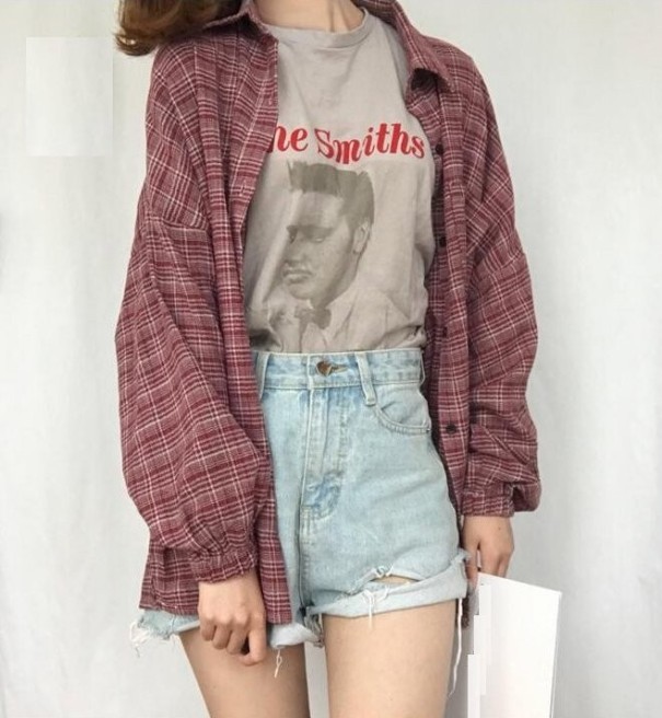 Camicia da donna con motivo a quadri rosso