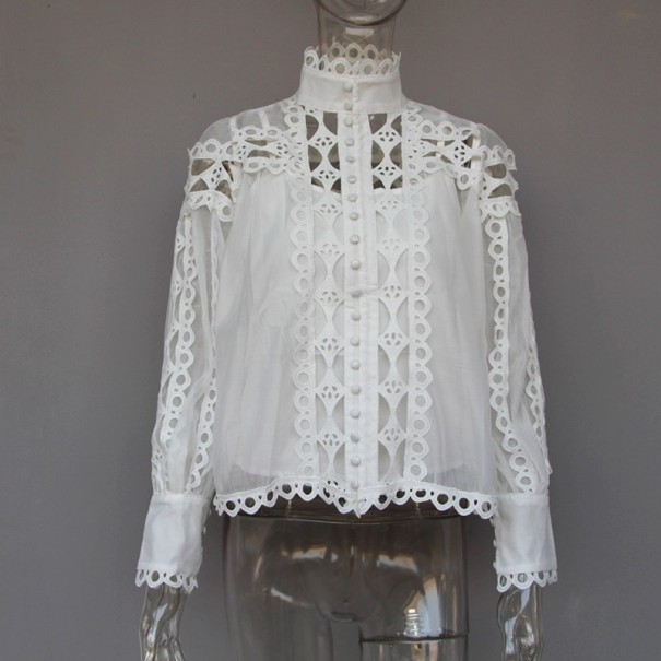 Camicia da donna traforata Natasha bianco S