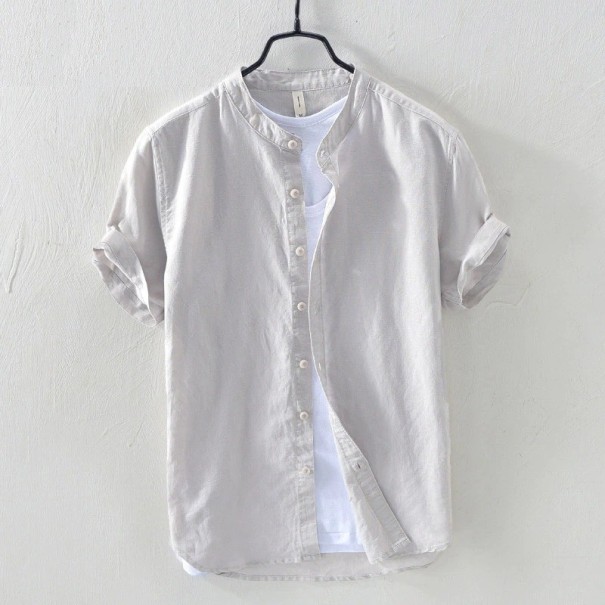 Camicia da uomo a maniche corte F438 grigio S