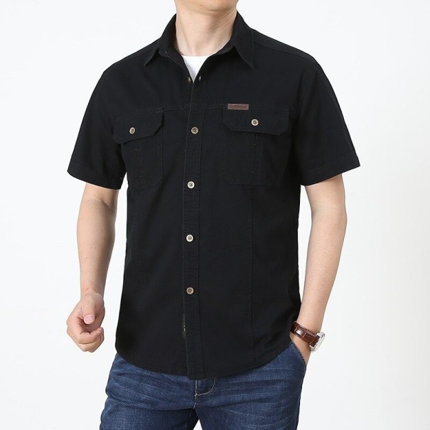 Camicia da uomo a maniche corte F555 nero L