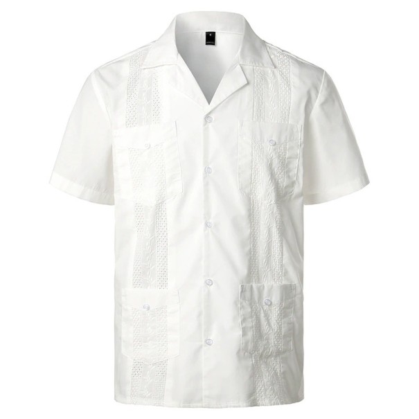 Camicia da uomo a maniche corte F816 bianco XXL