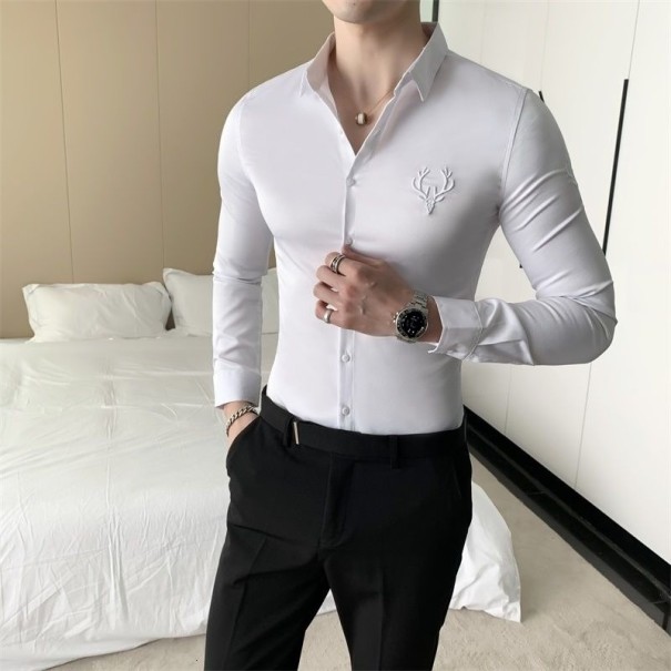 Camicia da uomo A3083 bianco M