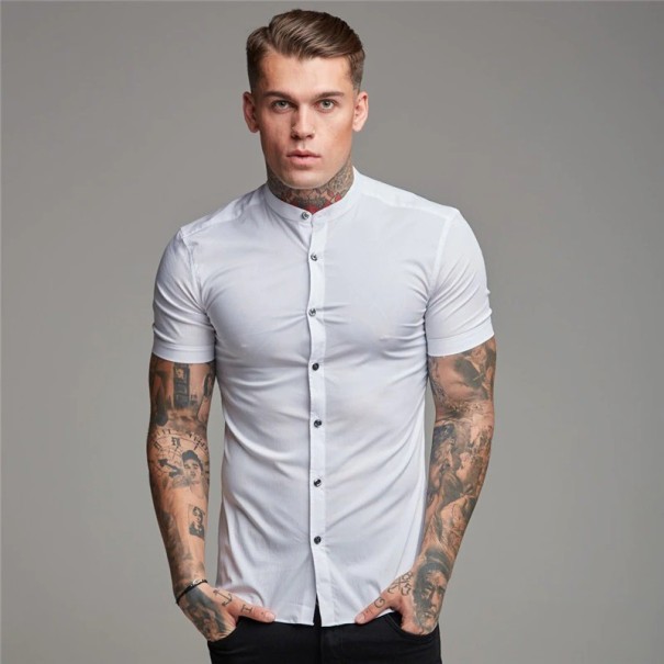 Camicia da uomo con maniche corte F467 bianco S 2