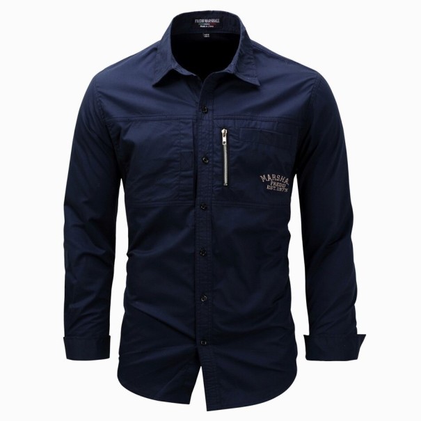 Camicia da uomo F441 blu scuro L