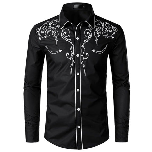 Camicia da uomo F468 nero XXL 1