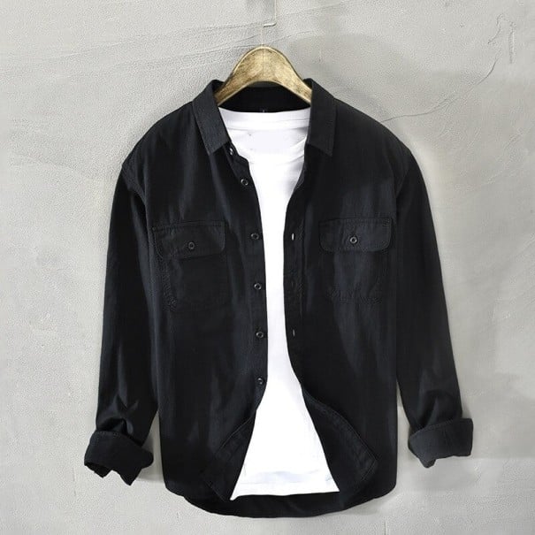 Camicia da uomo F494 nero S