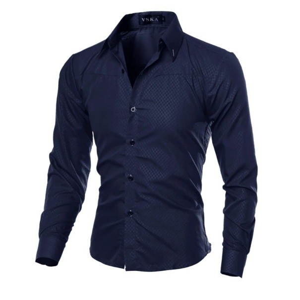 Camicia da uomo F671 blu scuro S
