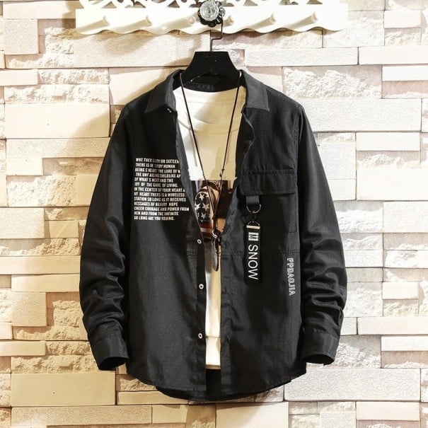 Camicia da uomo F698 nero L