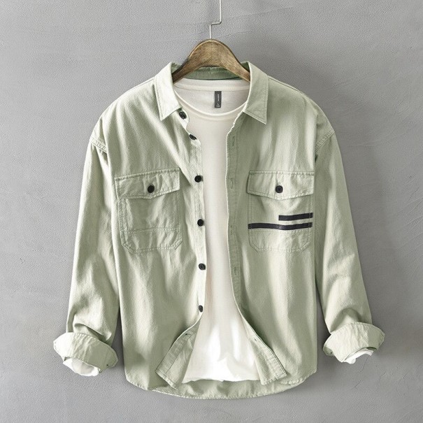 Camicia da uomo F824 verde chiaro M