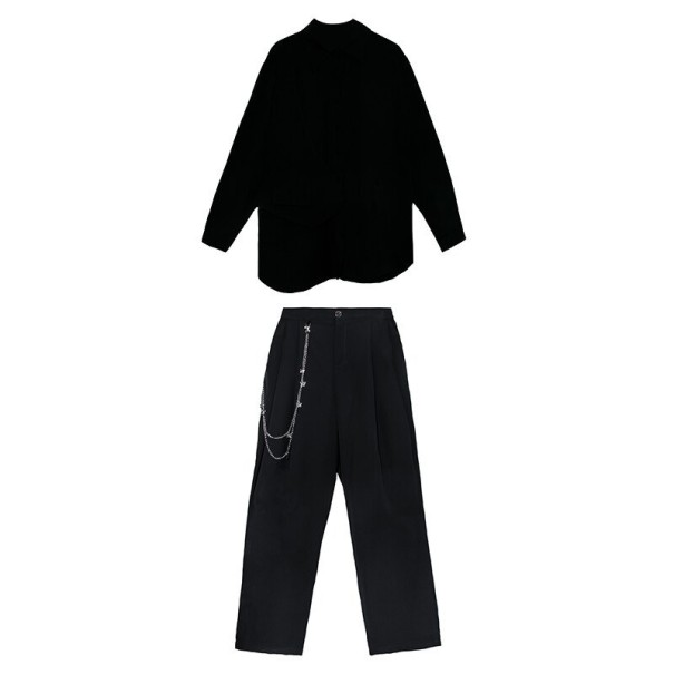 Camicia e pantaloni da donna B1075 nero S