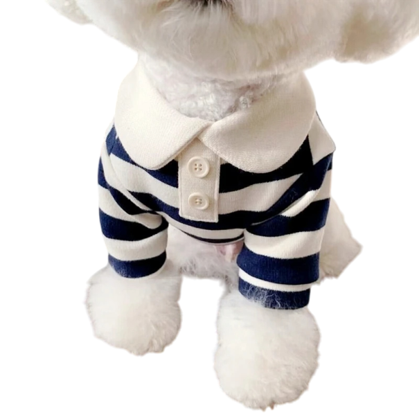 Camicia elegante per cani piccoli 0,5 - 1,5 kg Cotone Leggera e traspirante polo Elegante abbigliamento per cuccioli Taglio comodo blu
