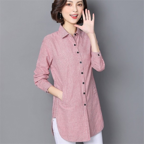 Camicia lunga da donna A530 rosa M