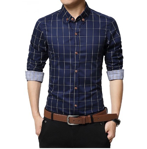 Camicia stilosa da uomo - Blu J3342 XXL