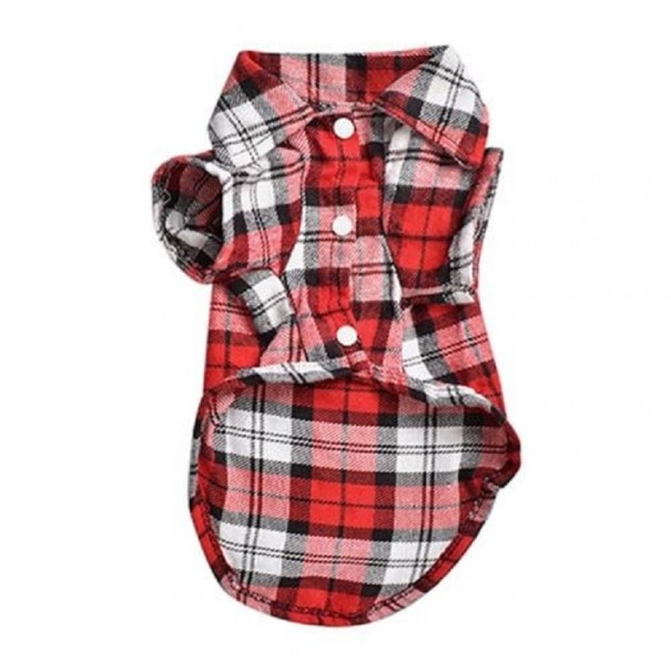 Camisa a cuadros para perros rojo S